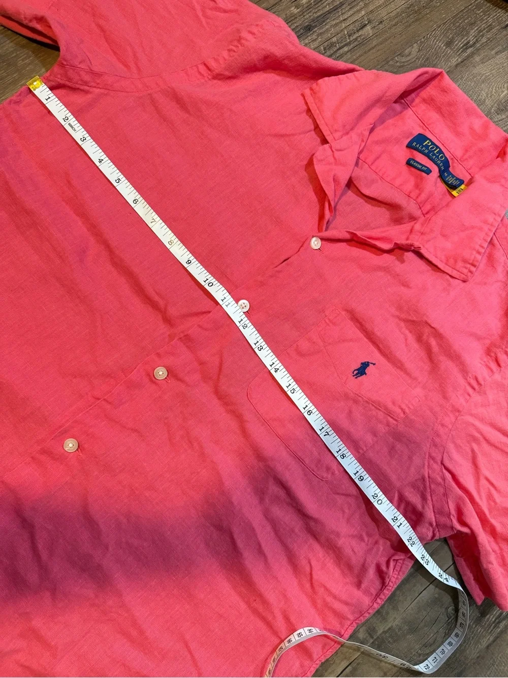 Ralph Lauren Coral Pink Short-Sleeve Button-Down Shirt